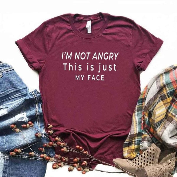 I'm Not Angry Printed T-Shirt